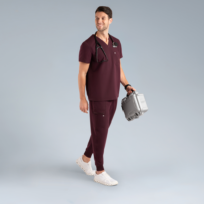 Neo Mens Scrub Top Plum Noir