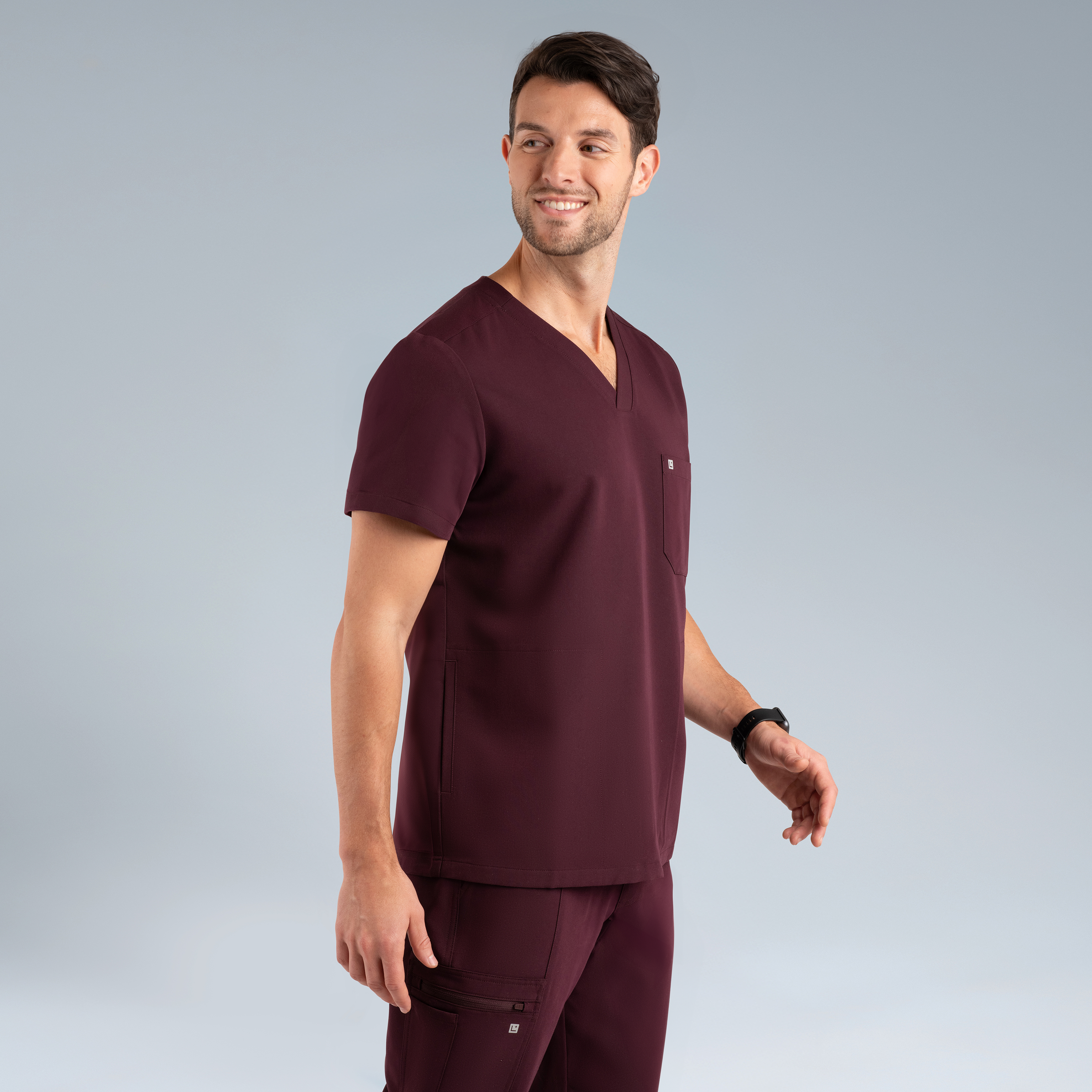 Neo Mens Scrub Top Plum Noir