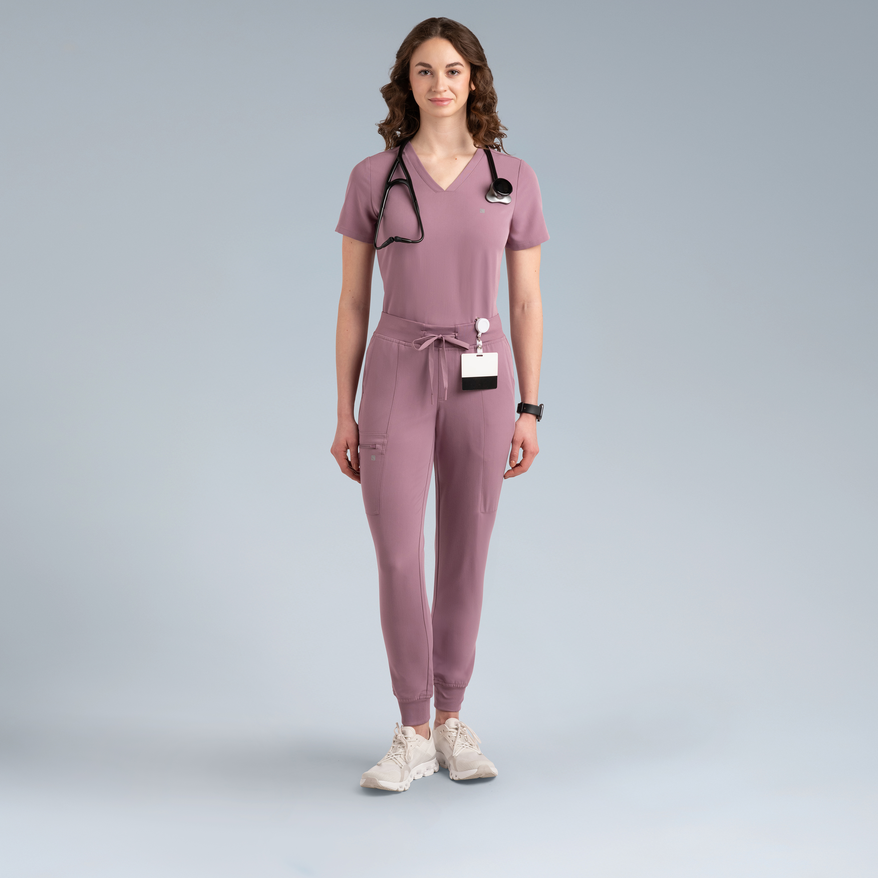 Selena Womens Jogger Scrub Pants Lilac Haze