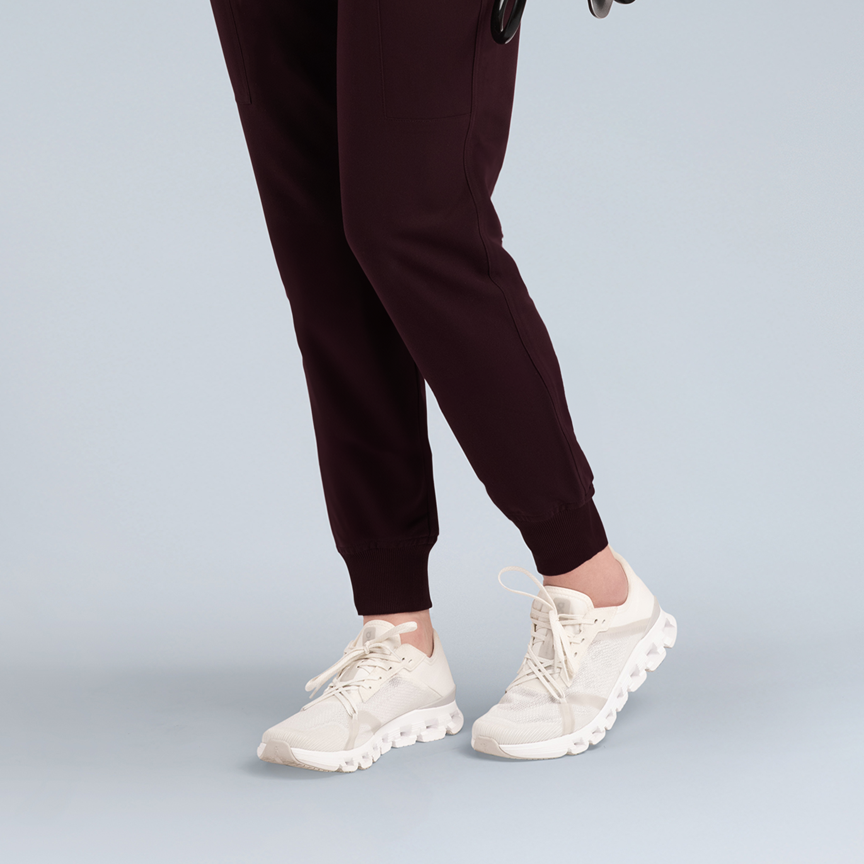 Selena Womens Jogger Scrub Pants Plum Noir