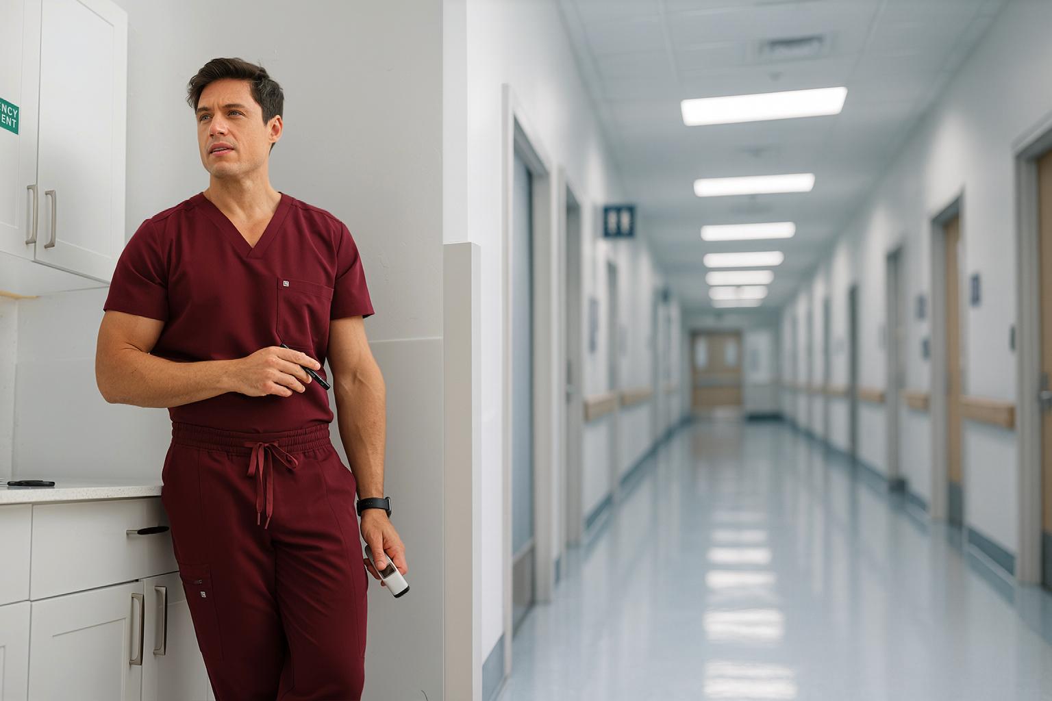 Sleeklemon Burgundy Scrubs