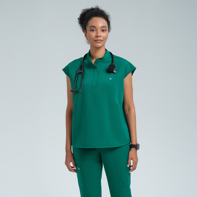 The Cloud Oversized Womens Jogger Alpine Green Scrub Set