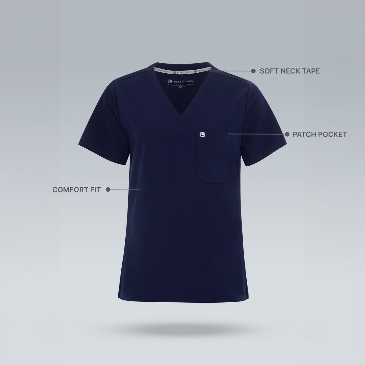 Calypso One Pocket Scrub Top Navy