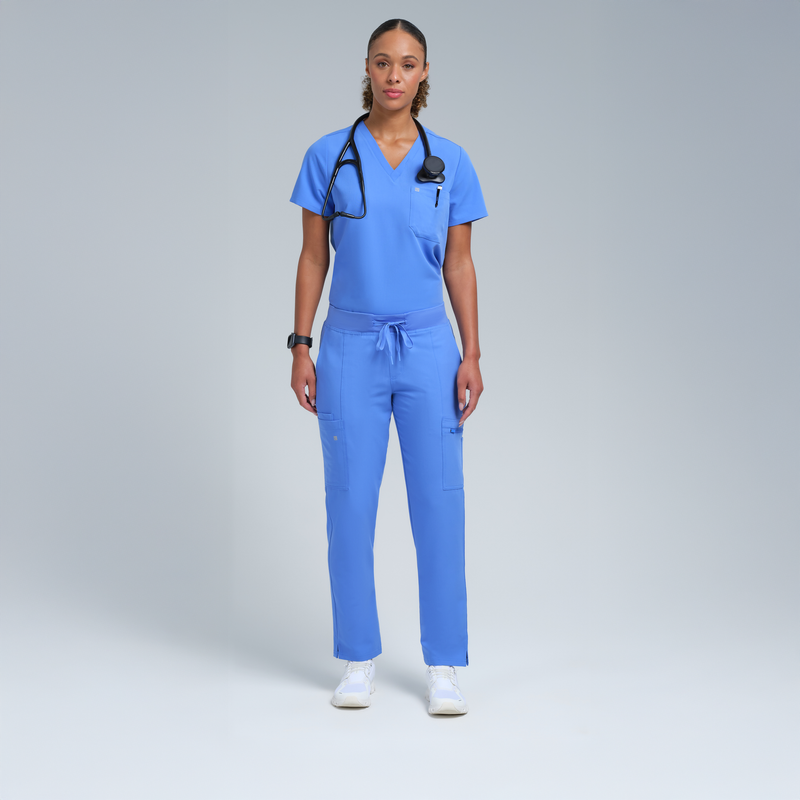 Gaya Skinny Ten Pocket Scrub Pant Ceil Blue