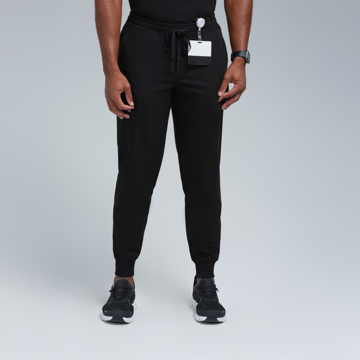 Kronos Eight-Pocket Men's Jogger Scrub Pants – Black | Sleeklemon