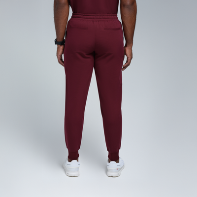 The Performance Men's Jogger Burgundy Scrub Set