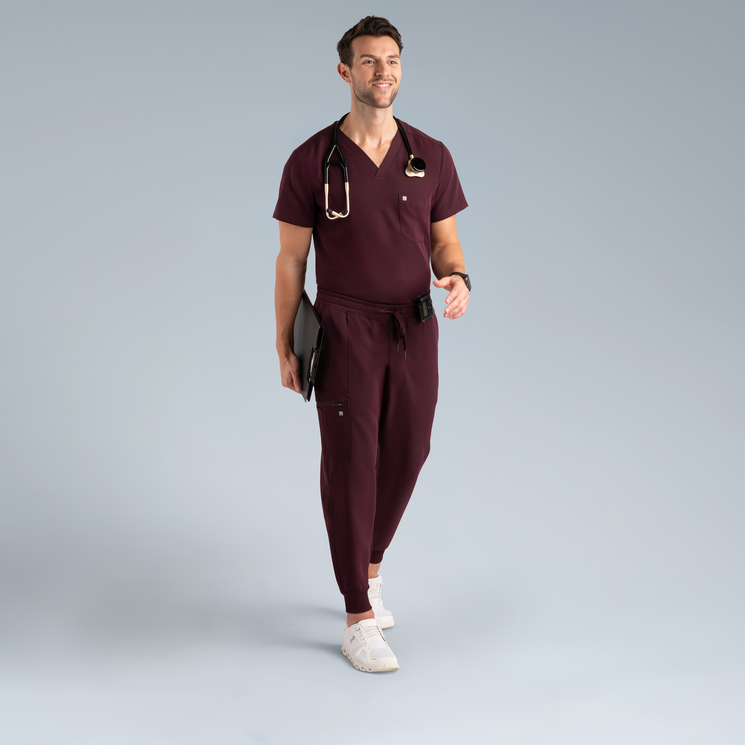 Kronos Mens Jogger  Scrub Pants Plum Noir