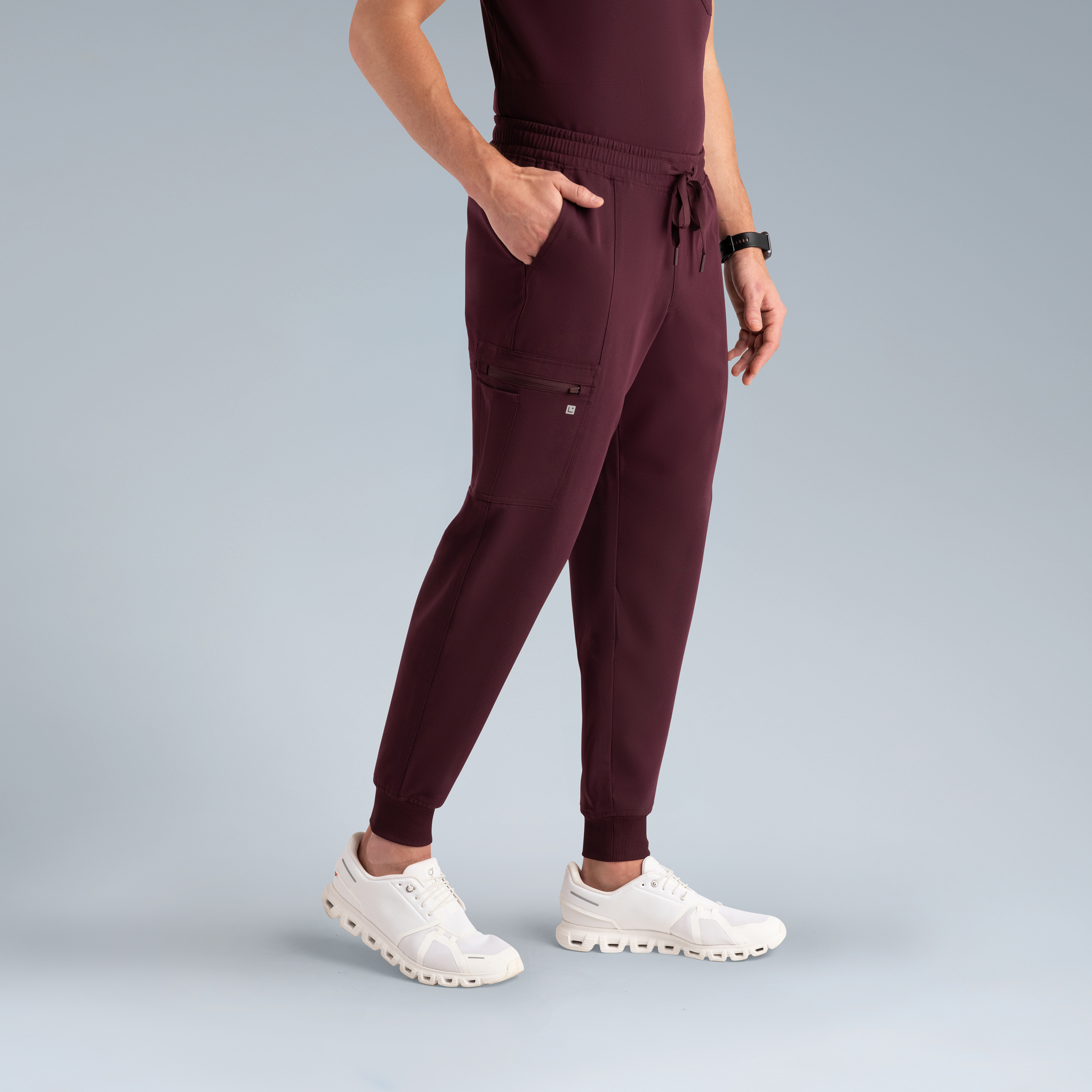 Kronos Mens Jogger  Scrub Pants Plum Noir