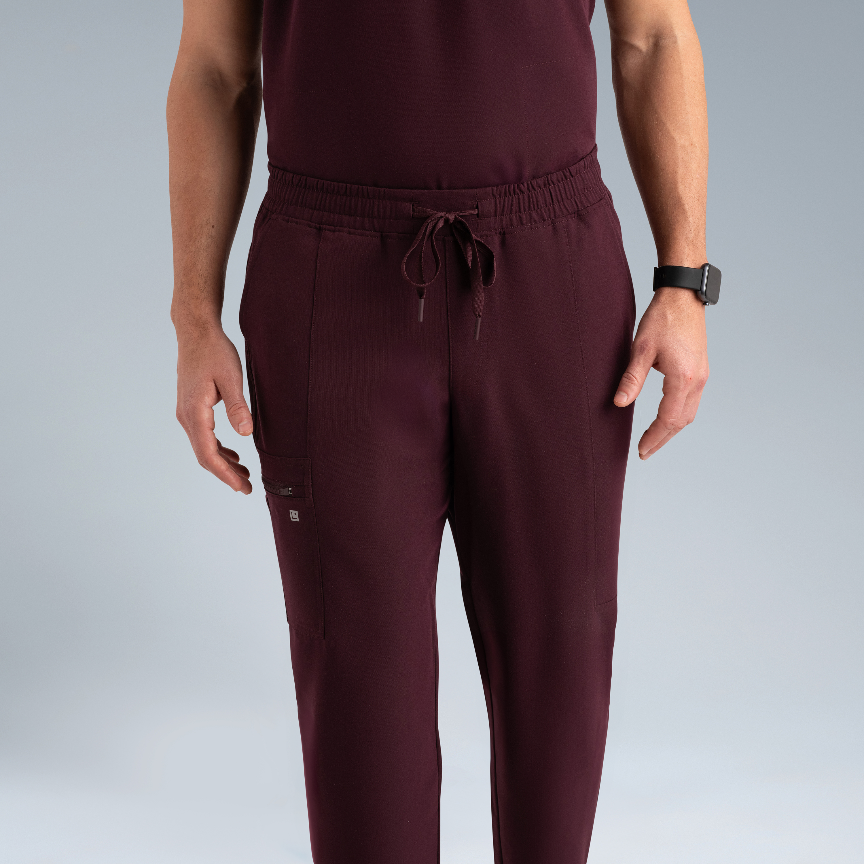 Kronos Mens Jogger  Scrub Pants Plum Noir