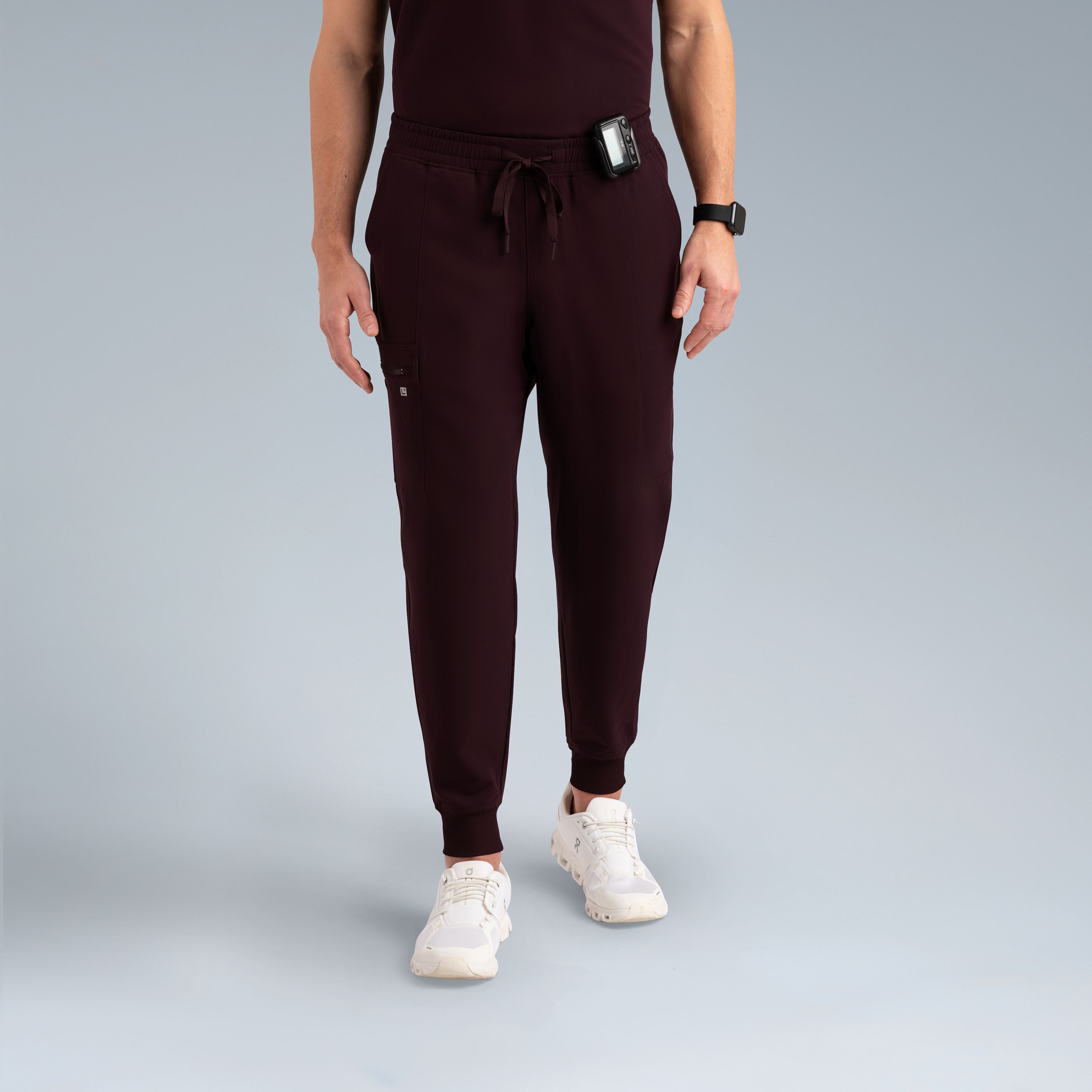 Kronos Mens Jogger  Scrub Pants Plum Noir