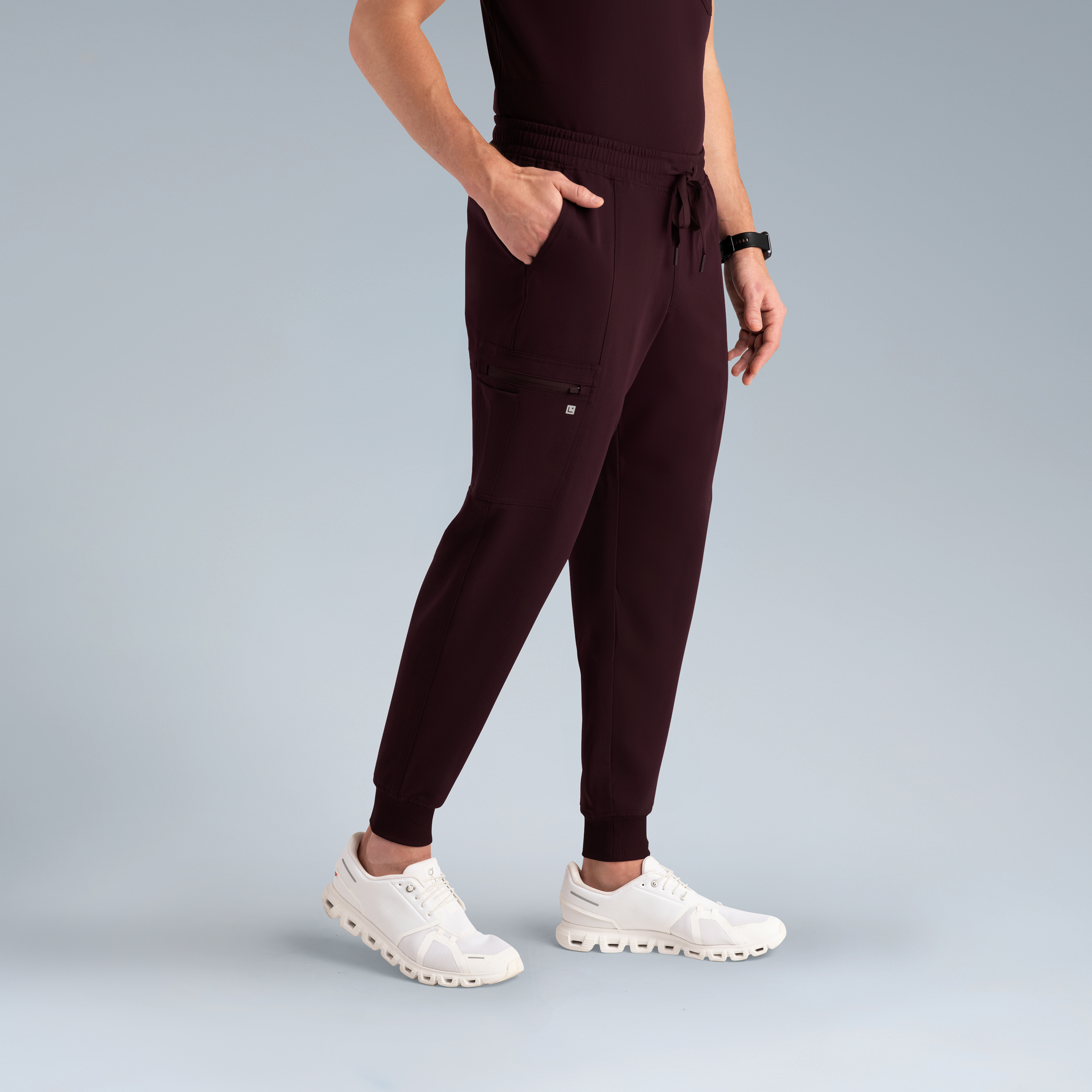 Kronos Mens Jogger  Scrub Pants Plum Noir
