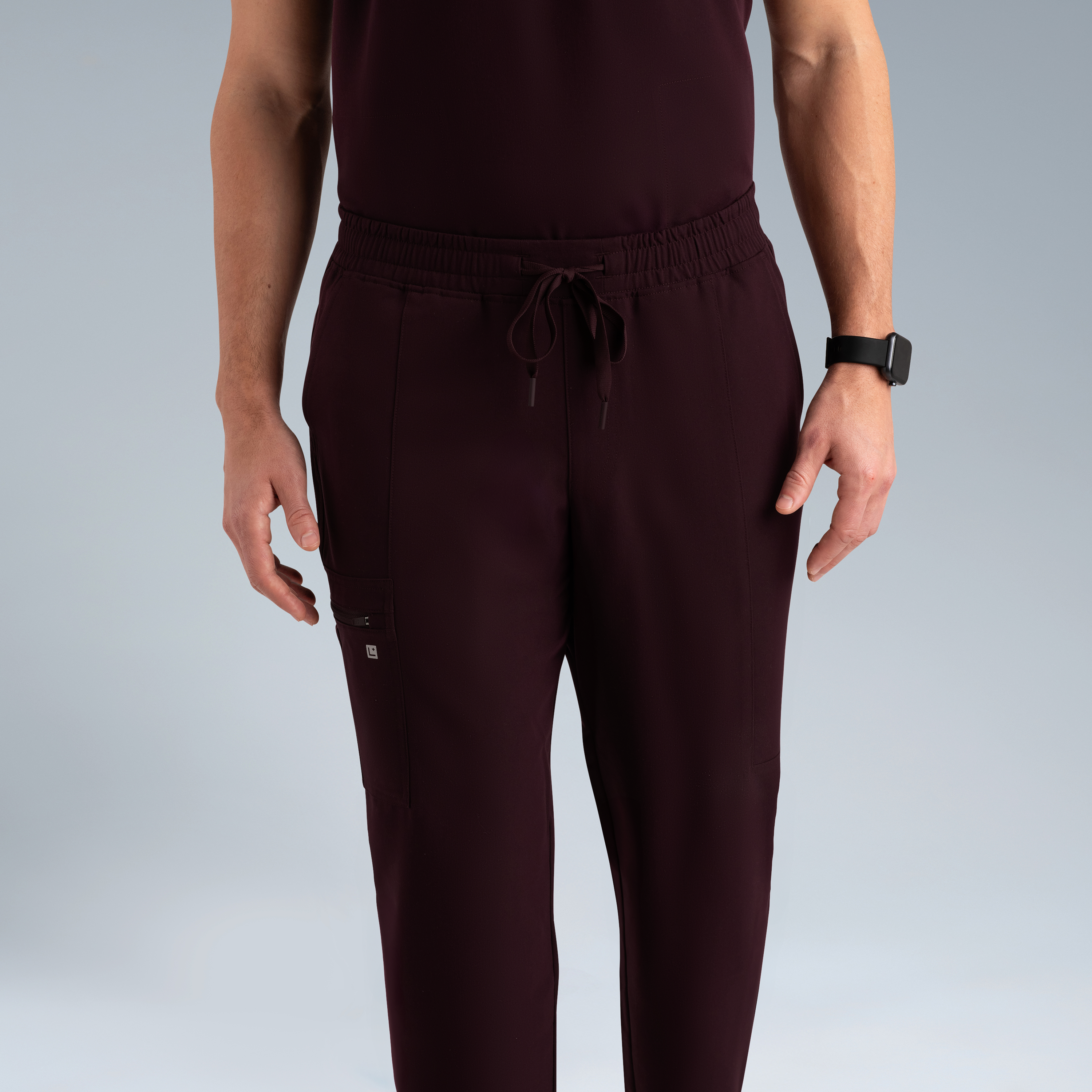 Kronos Mens Jogger  Scrub Pants Plum Noir