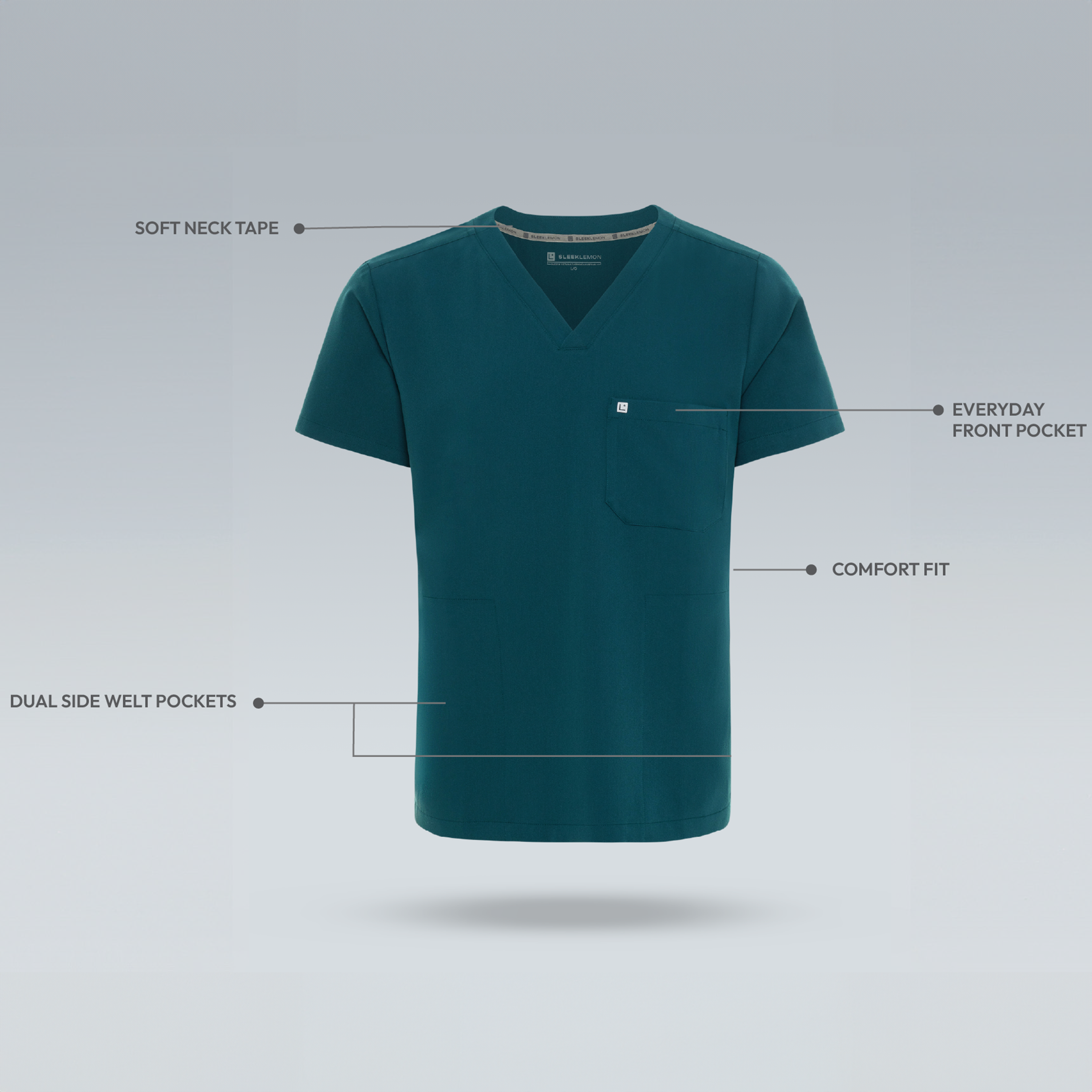 mens scrub top Legion blue 
