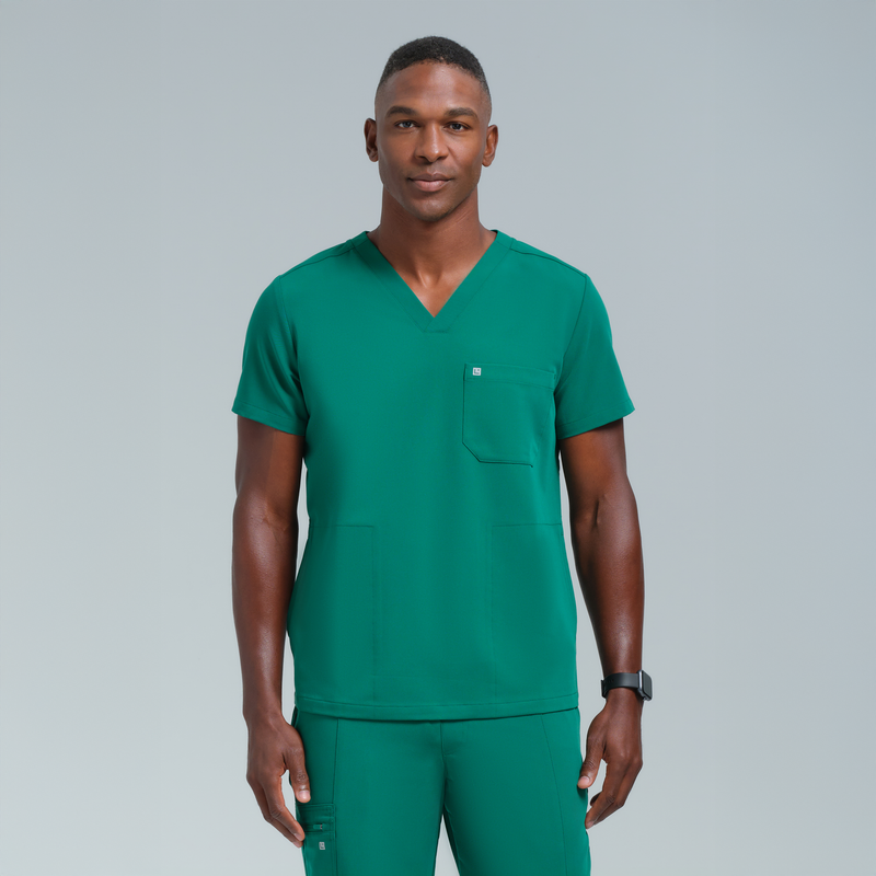 Neo Men’s Three Pocket Scrub Top Alpine Green
