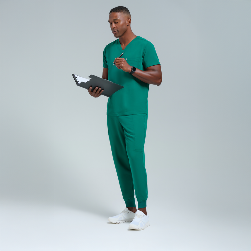 Neo Men’s Three Pocket Scrub Top Alpine Green