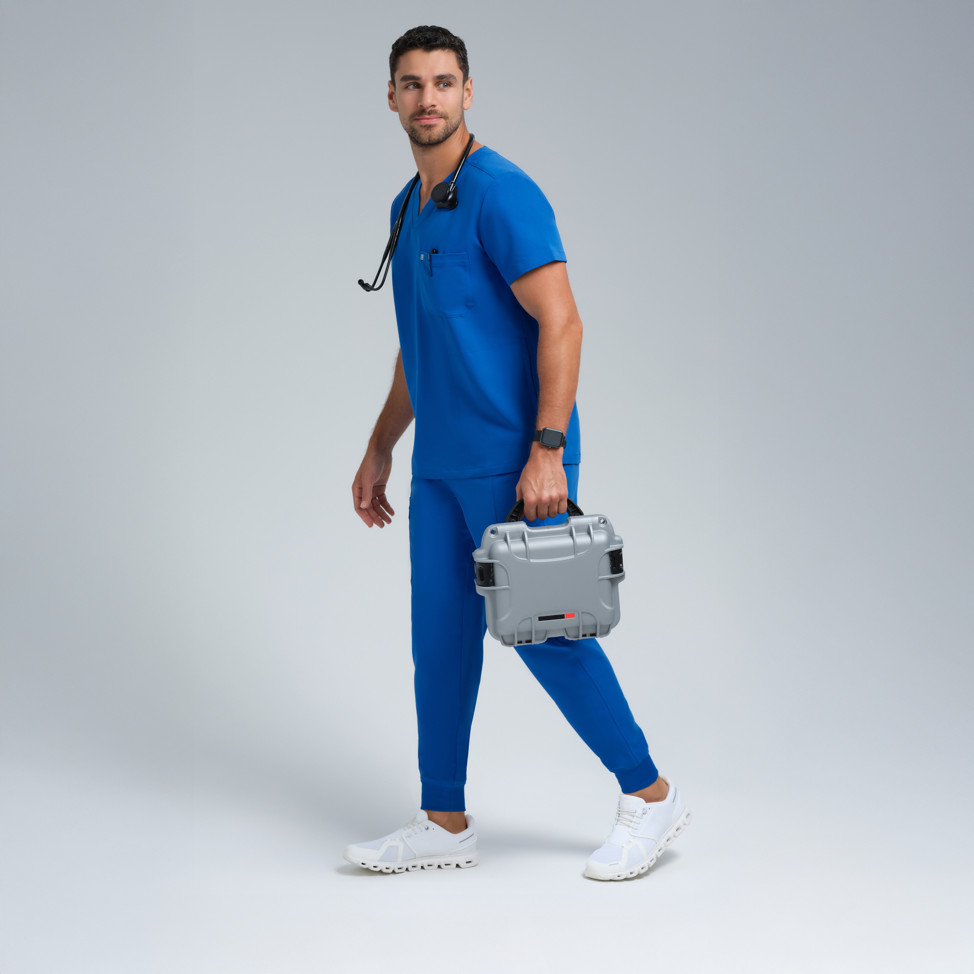 Neo Men’s Three Pocket Scrub Top Royal blue