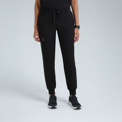 The Active Women's Stretch Jogger Black Scrub Set