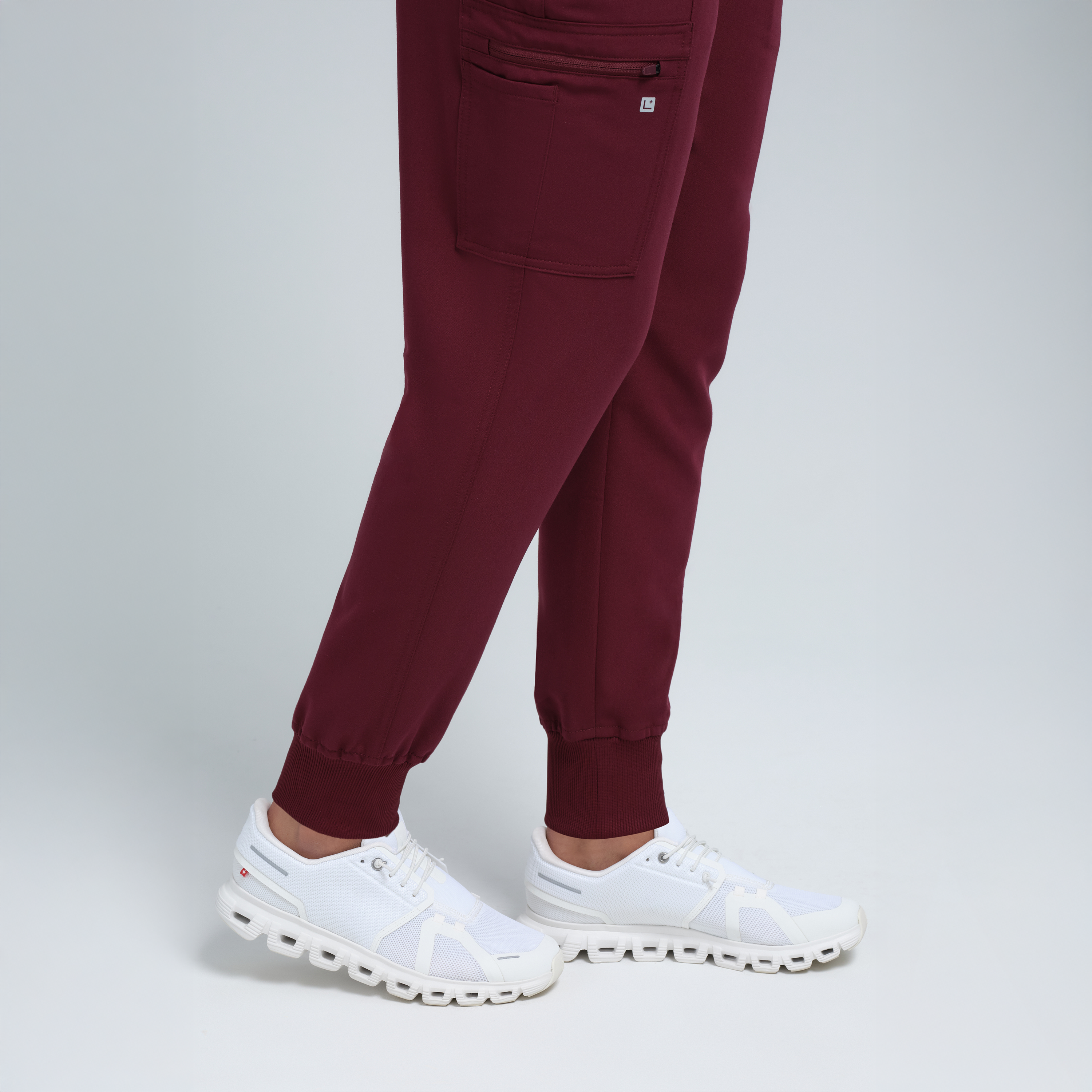 Selena Eight-Pocket Jogger Pants Burgundy