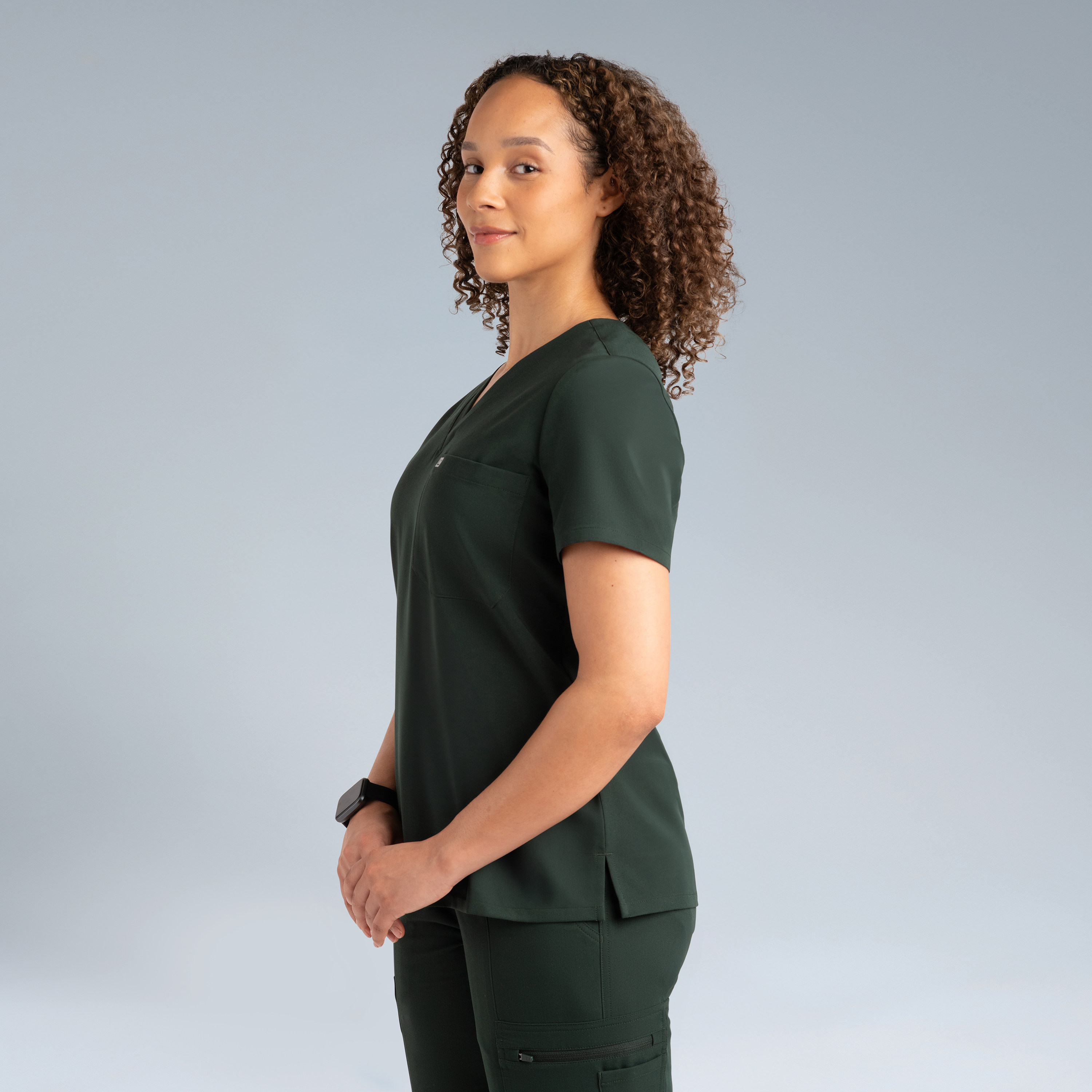 Calypso Womens Scrub Top Deep Forest Green