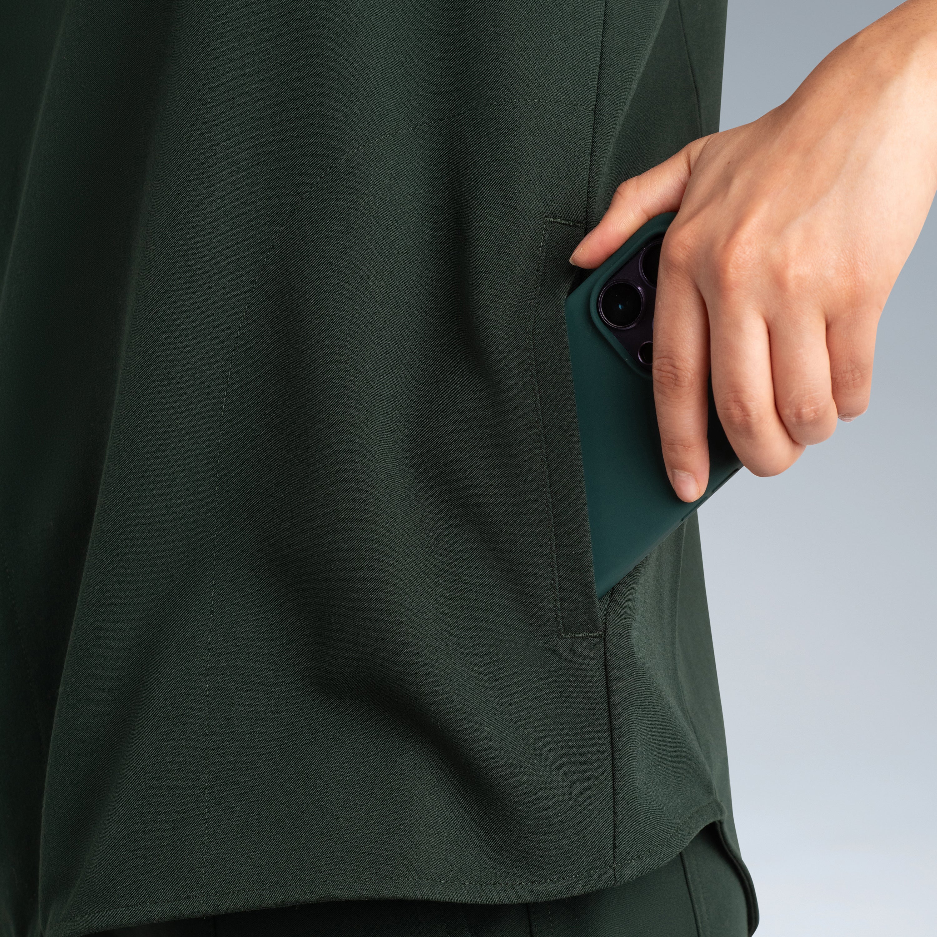 Alexandra Oversized Womens Scrub Top Deep Forest Green