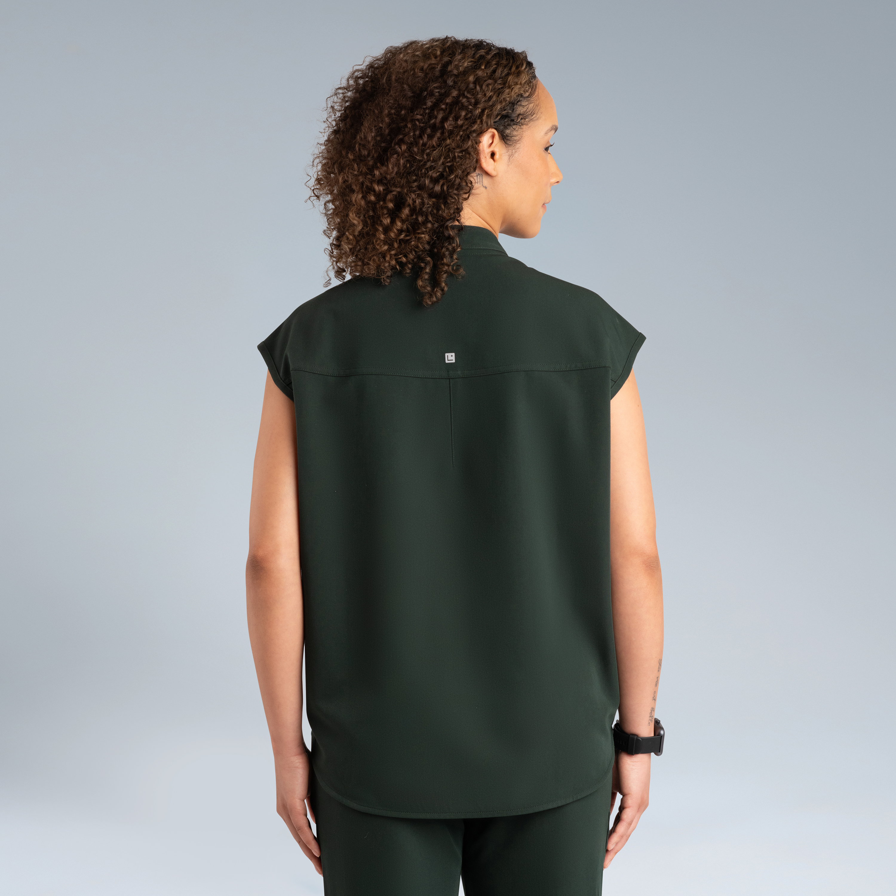 Alexandra Oversized Womens Scrub Top Deep Forest Green