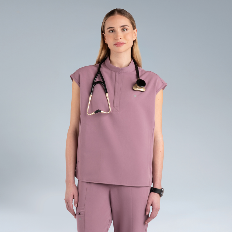 Alexandra Oversized Womens Scrub Top Lilac Haze