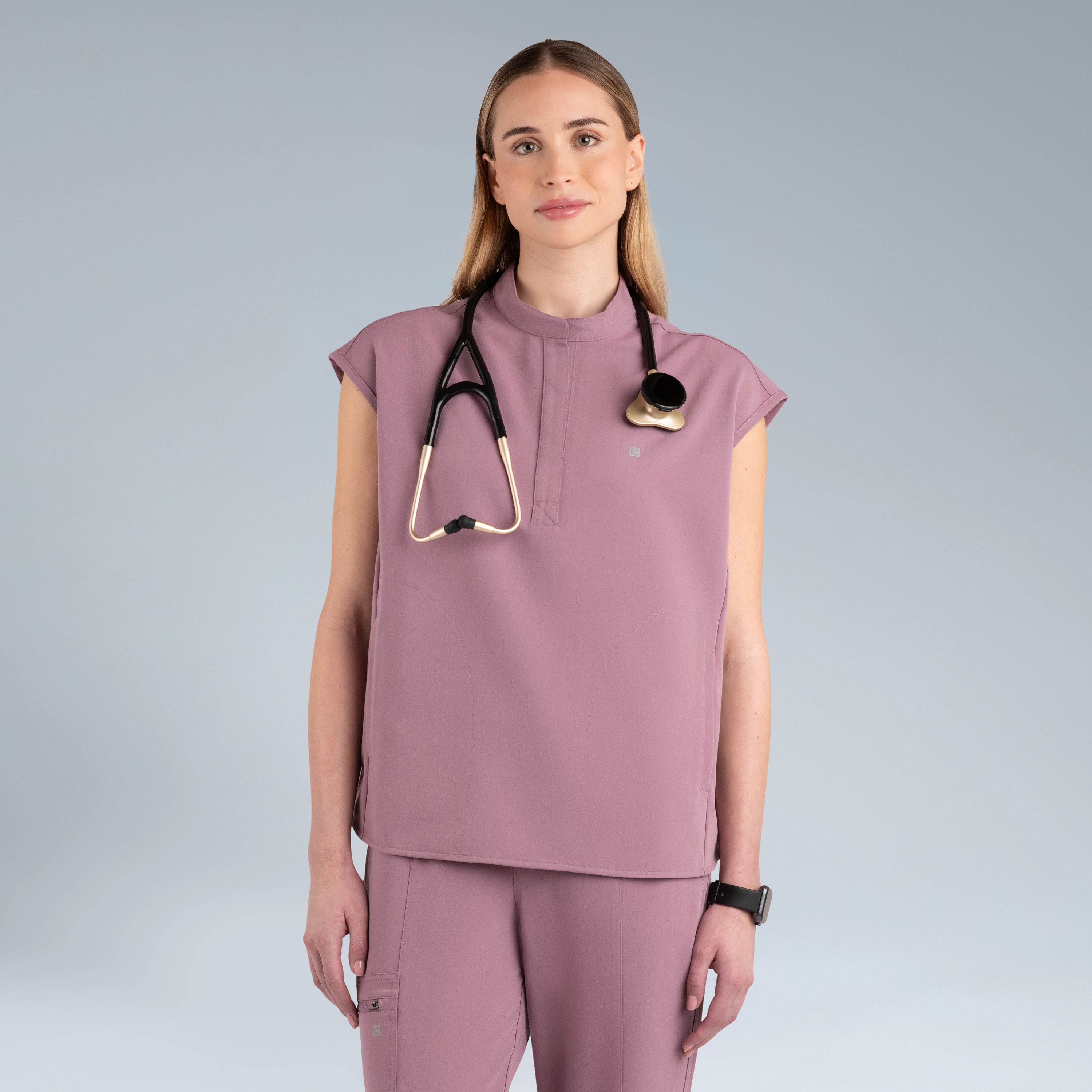 Alexandra Oversized Womens Scrub Top Lilac Haze