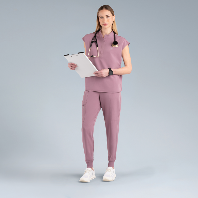 Alexandra Oversized Womens Scrub Top Lilac Haze