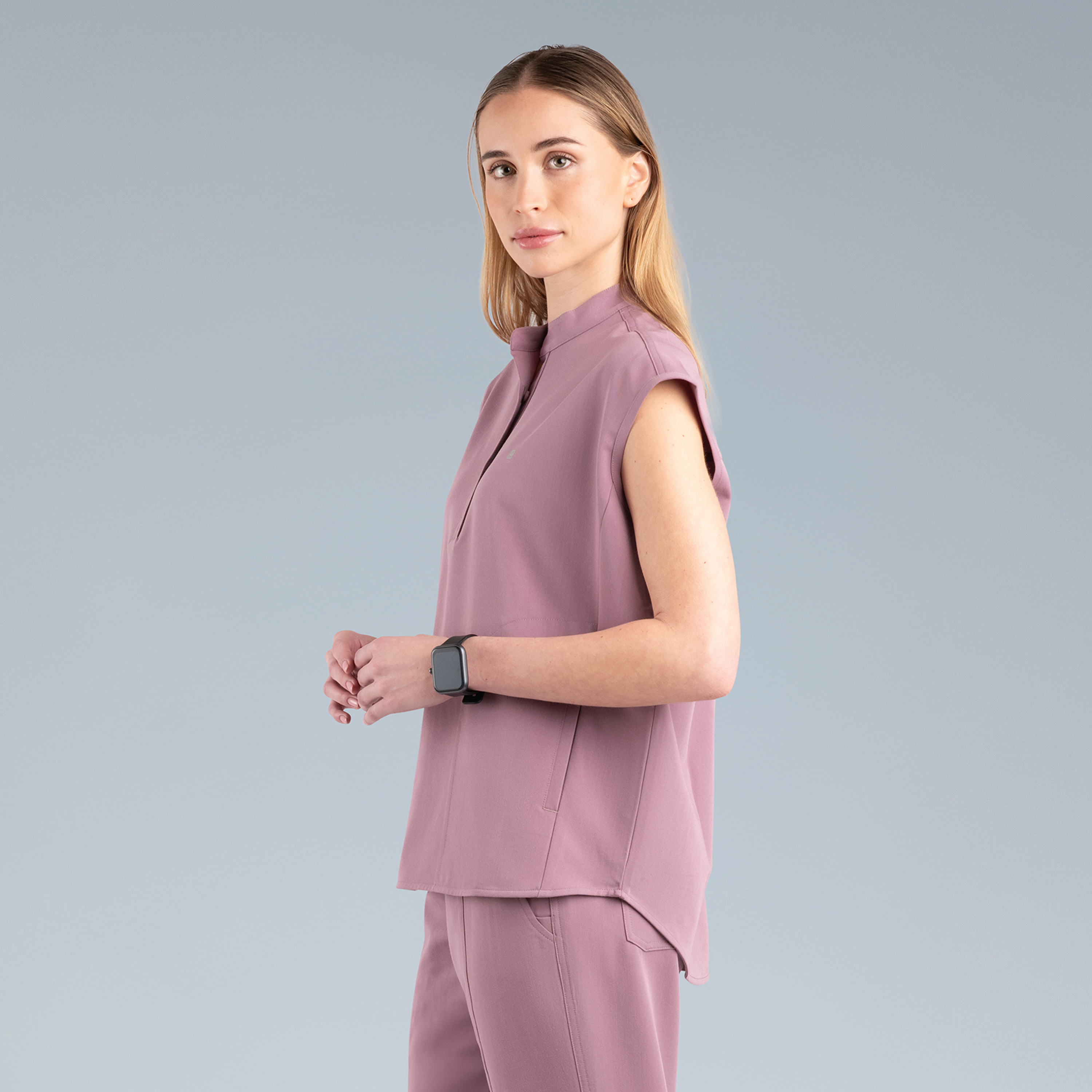 Alexandra Oversized Womens Scrub Top Lilac Haze