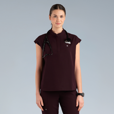 The Oversized Women's Plum Noir Scrub Set