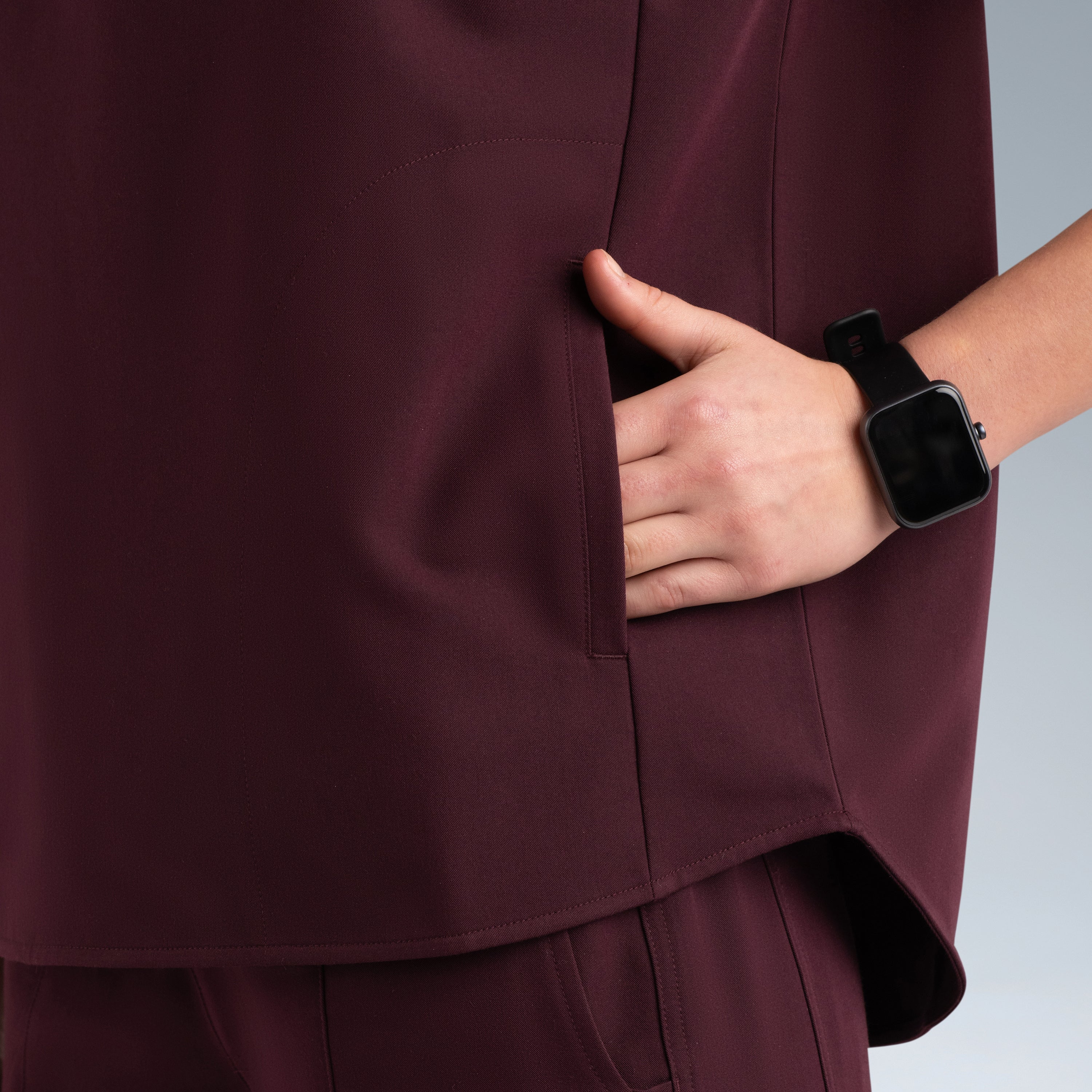 Alexandra Oversized Womens Scrub Top Plum Noir
