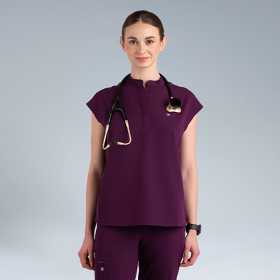 The Oversized Women's Purple Wine Scrub Set