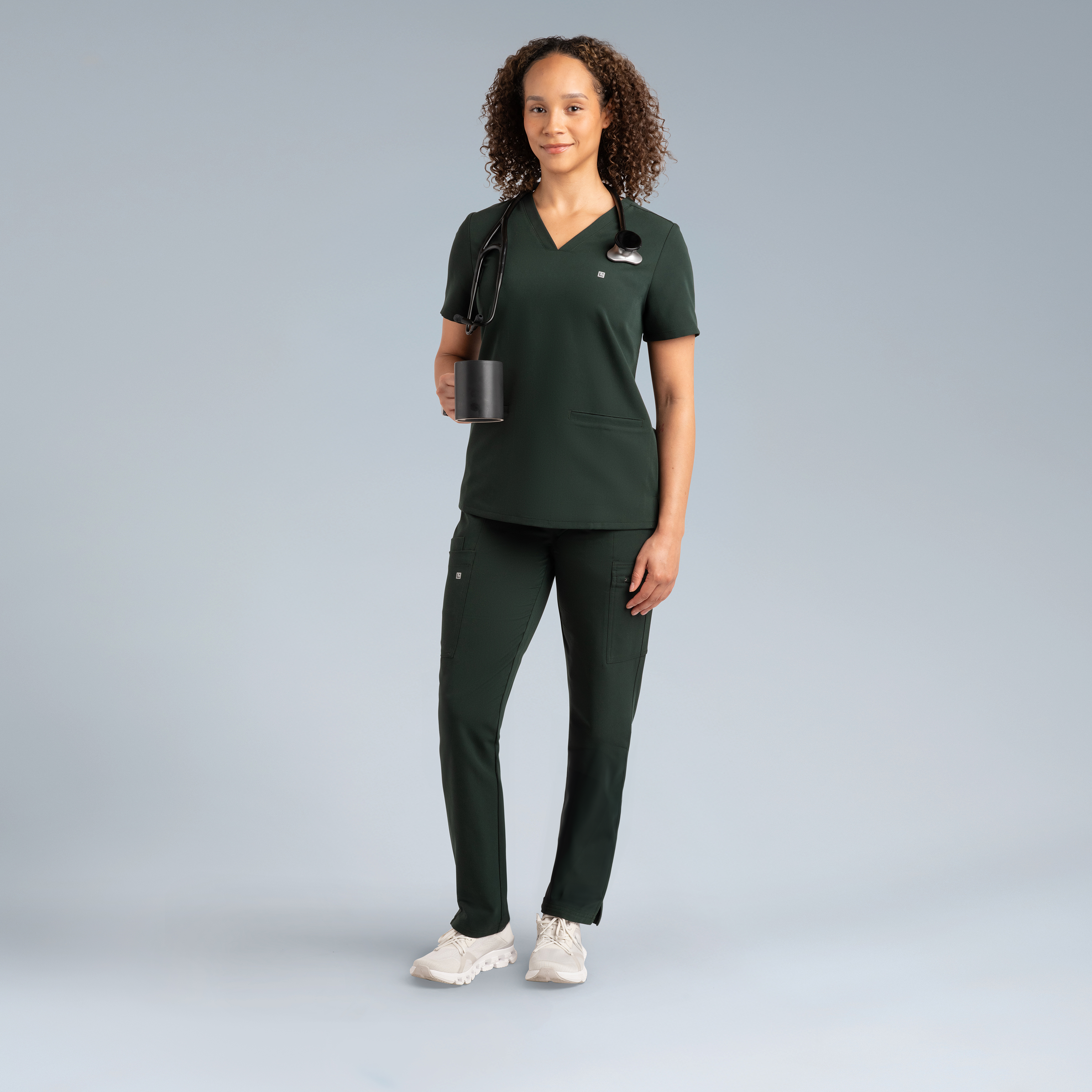 Athena Scrub Top Deep Forest Green