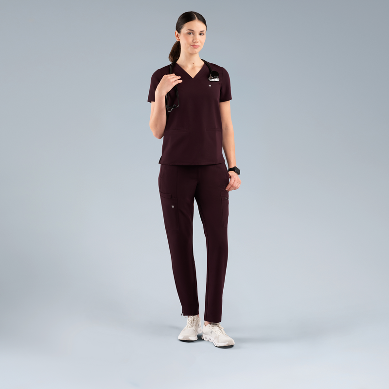 Athena Women's Scrub Top Plum Noir