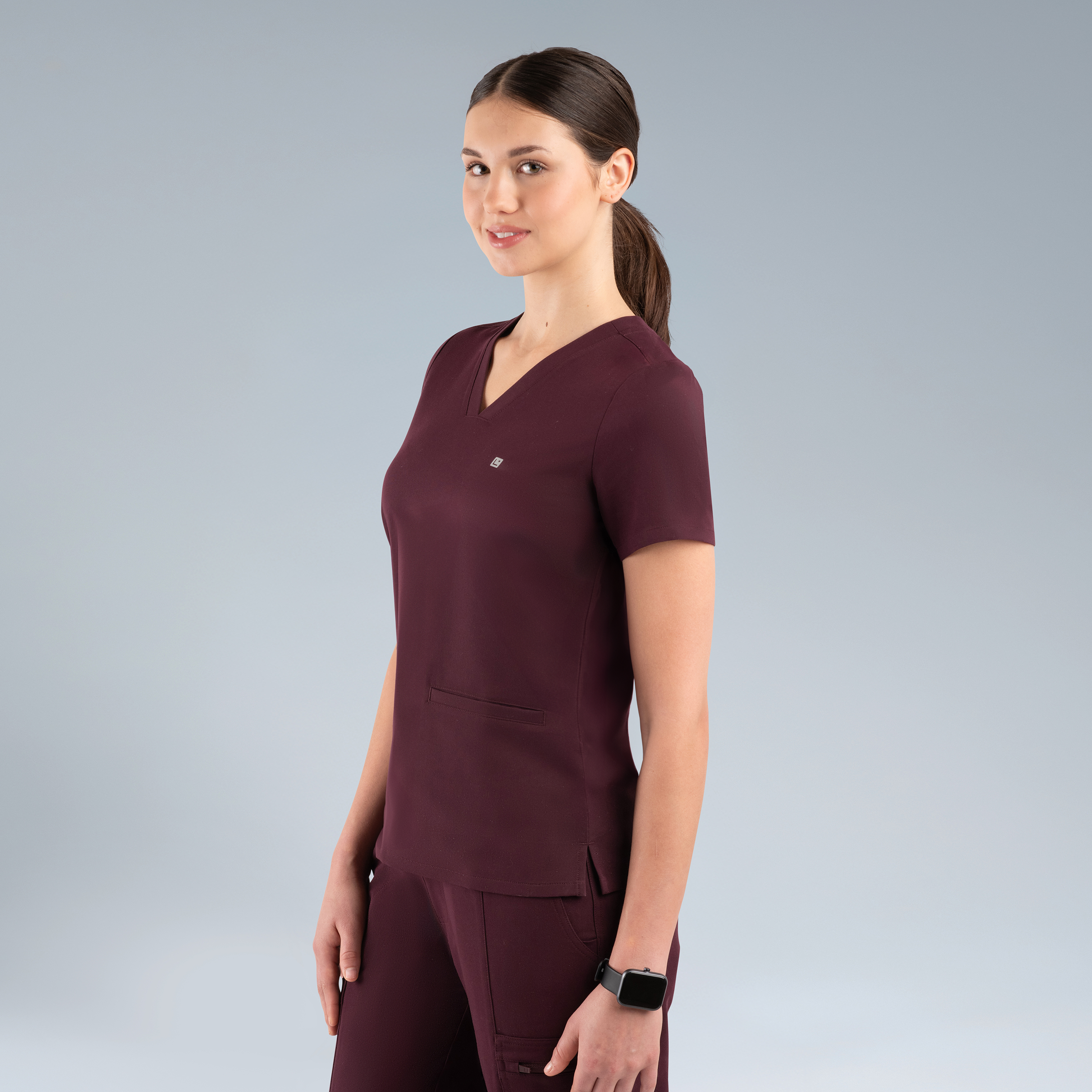 Athena Women's Scrub Top Plum Noir