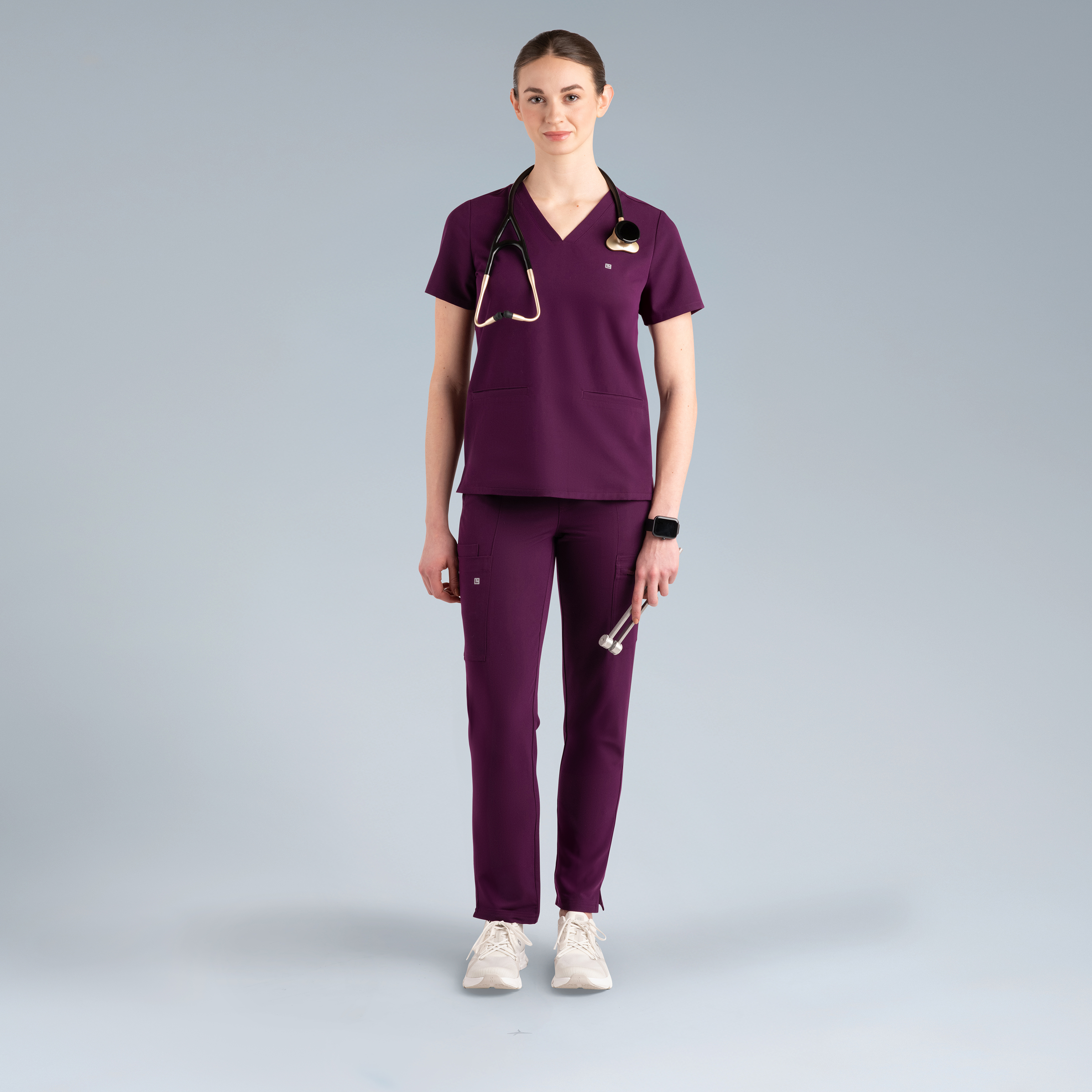 Athena Women's Scrub Top Purple Wine