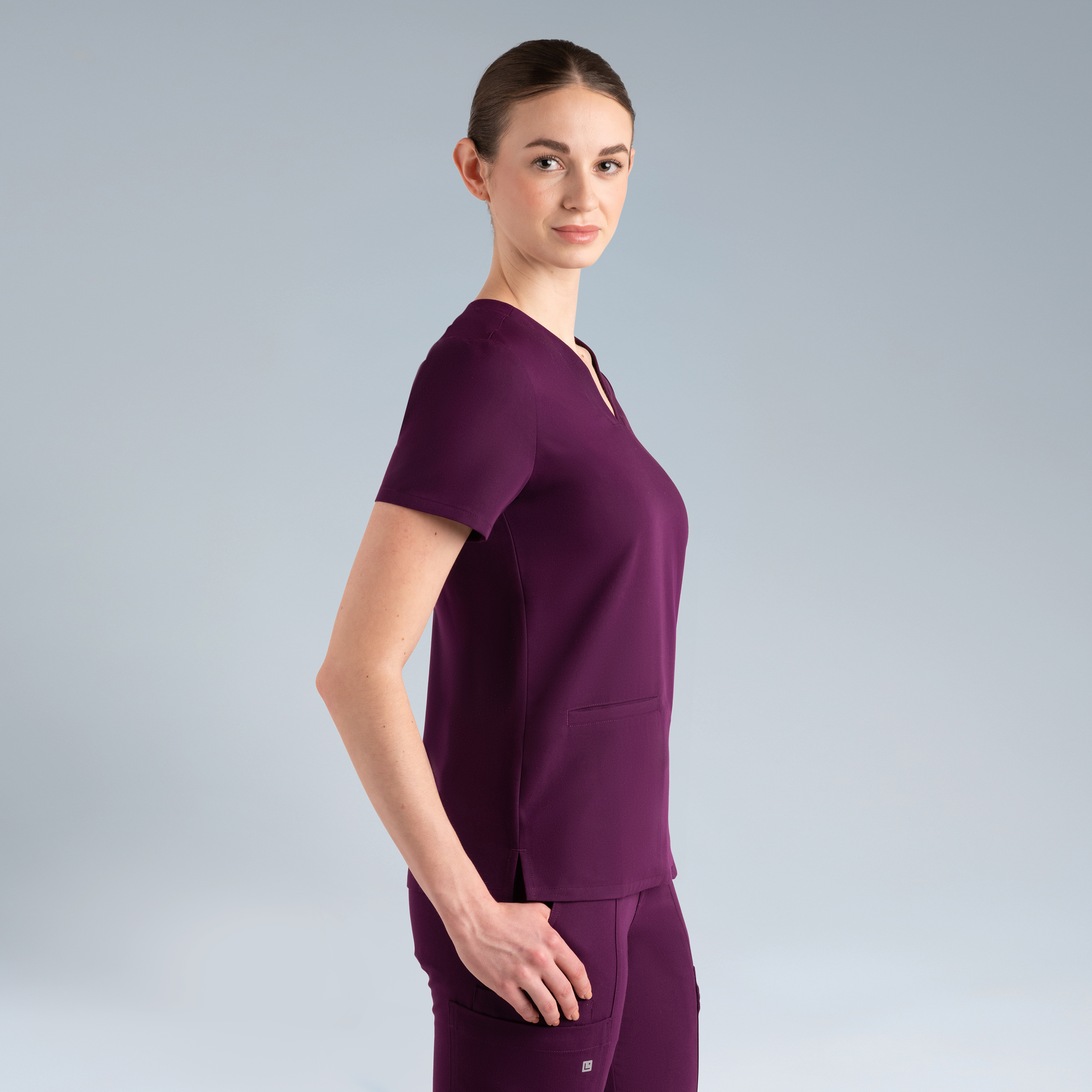 Athena Women's Scrub Top Purple Wine