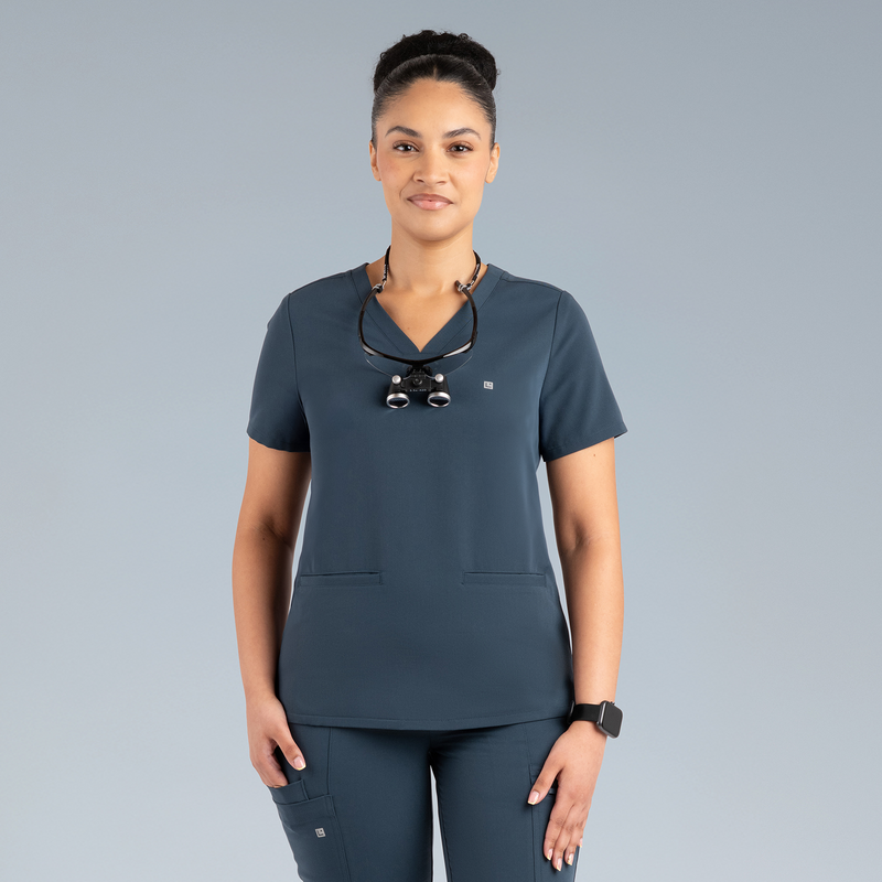 Athena Women's Scrub Top Storm Gray