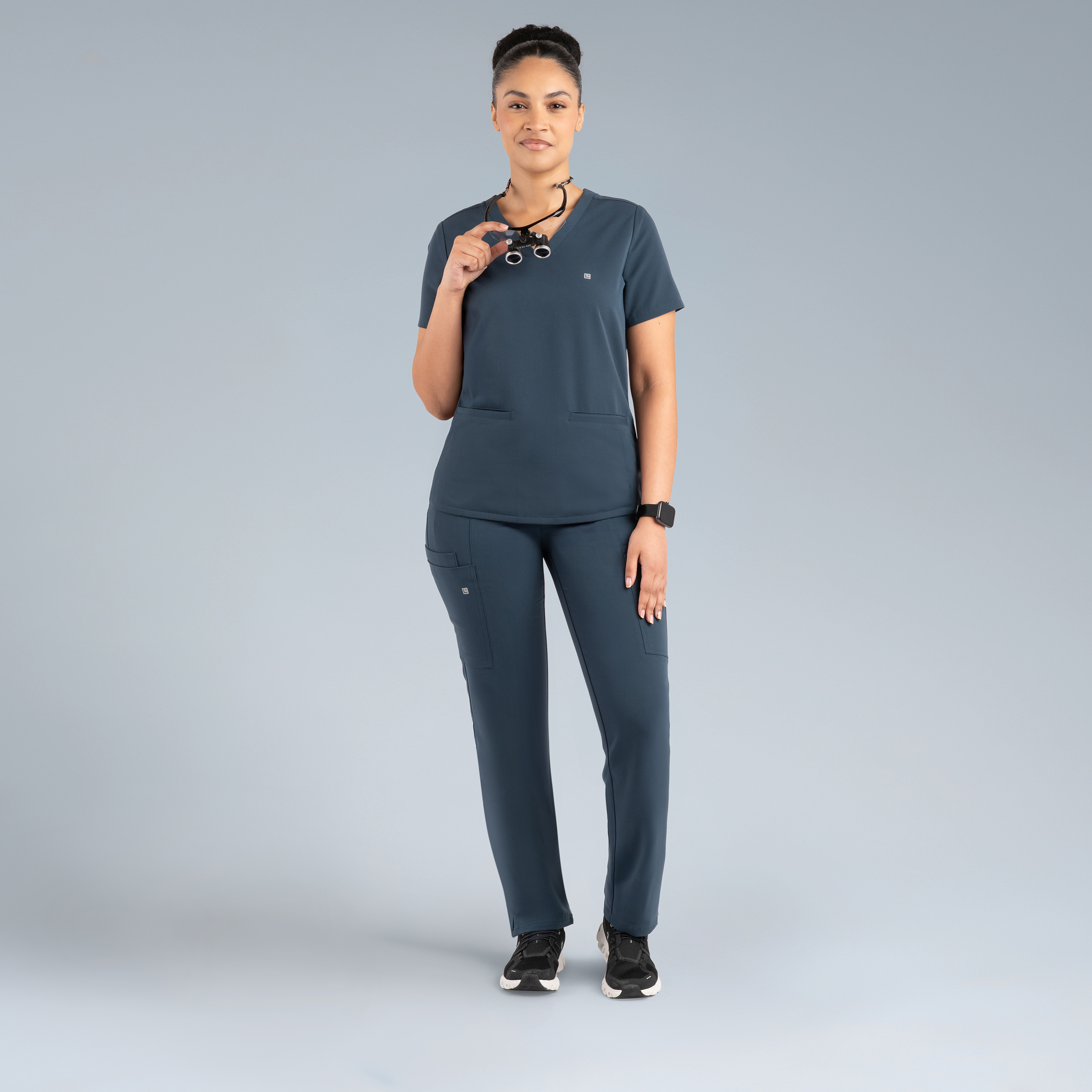 Athena Women's Scrub Top Storm Gray