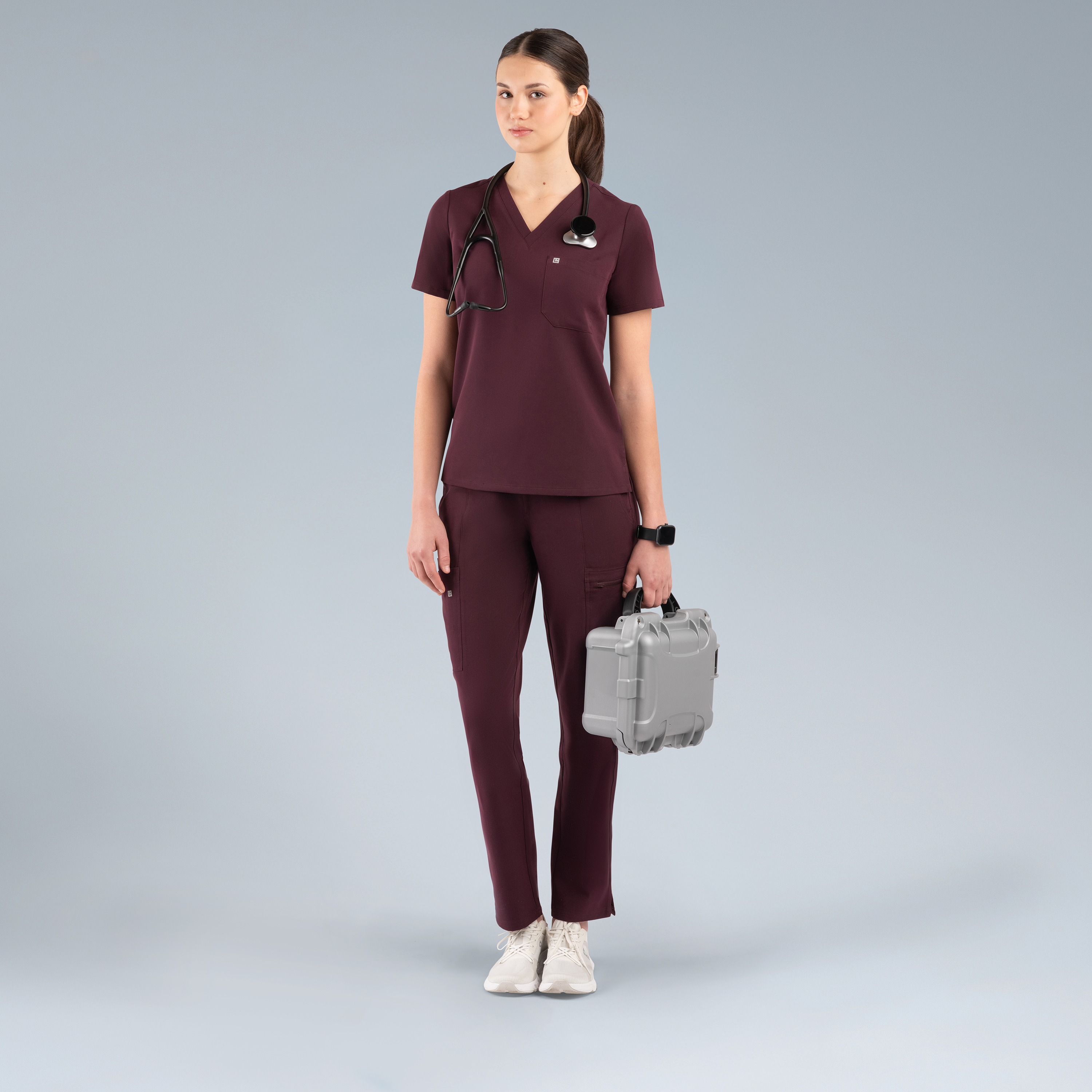 Calypso Womens Scrub Top Plum Noir
