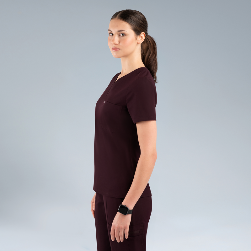 Calypso Womens Scrub Top Plum Noir