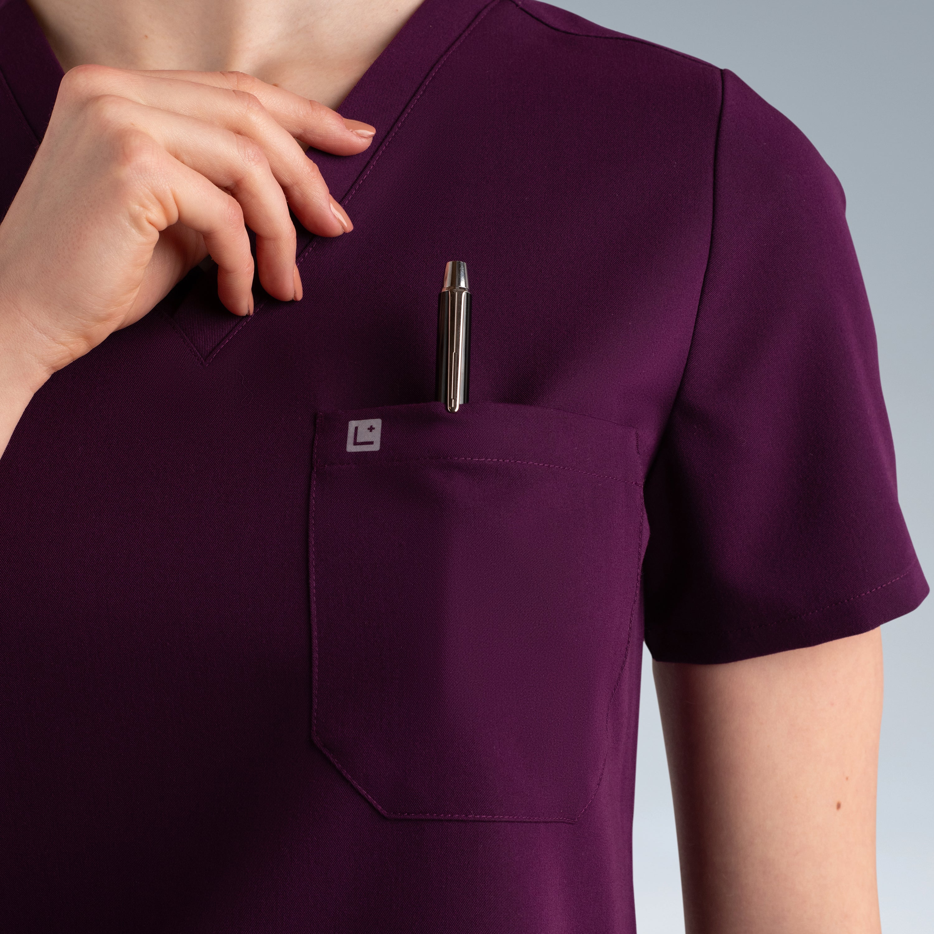 Calypso Womens Scrub Top Purple Wine