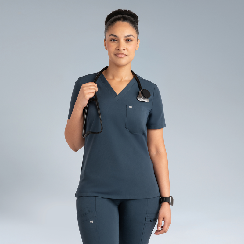 Calypso Womens Scrub Top Storm Gray