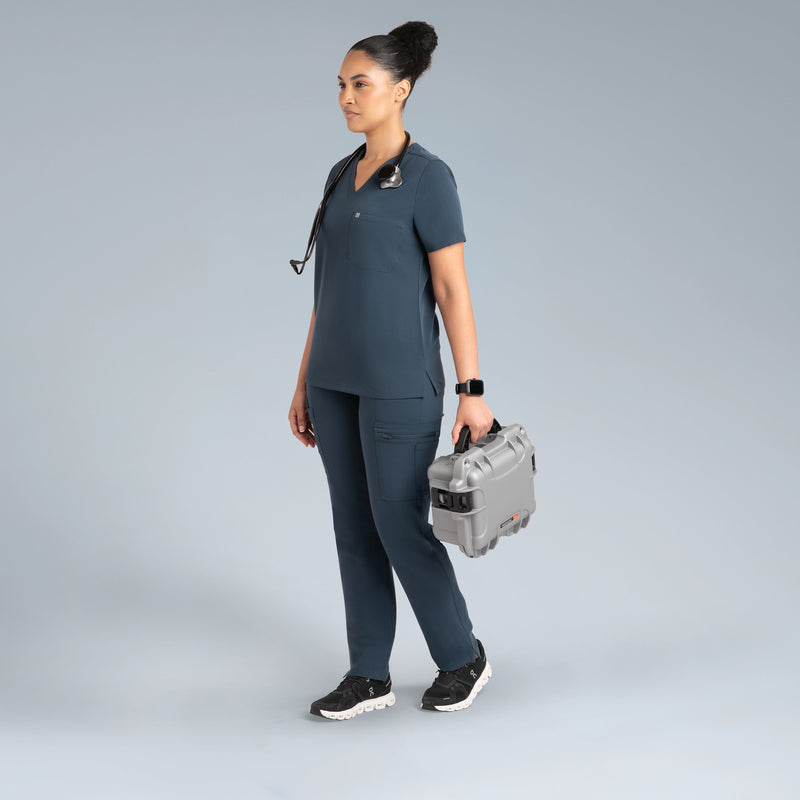 Calypso Womens Scrub Top Storm Gray