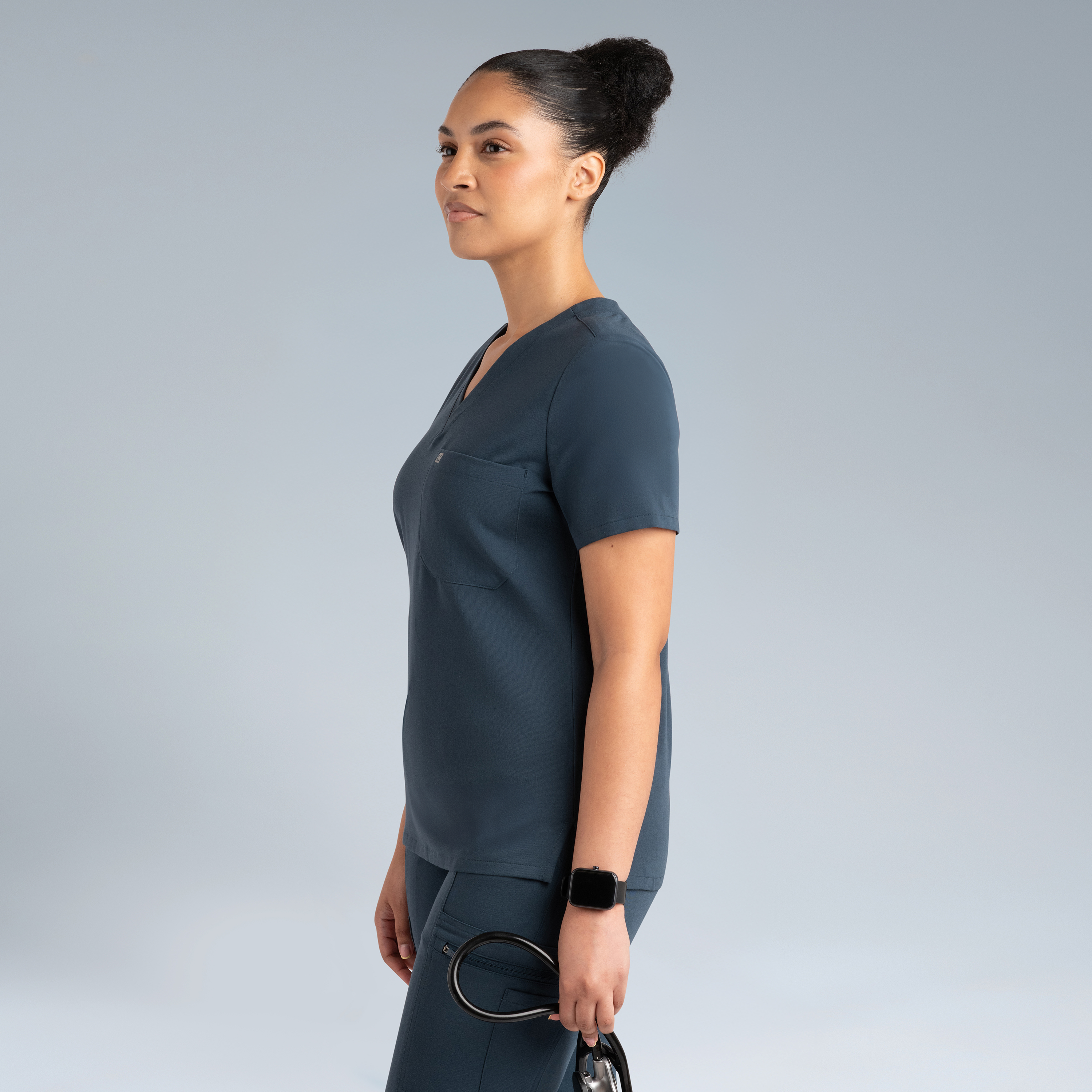 Calypso Womens Scrub Top Storm Gray
