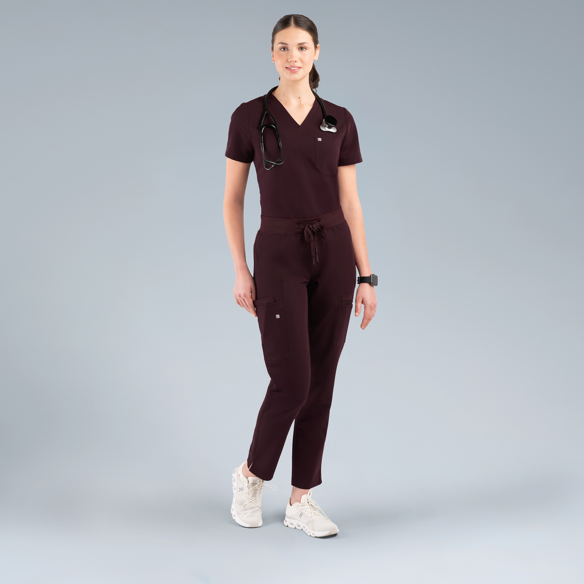 Gaya Womens Scrub Pant Plum Noir