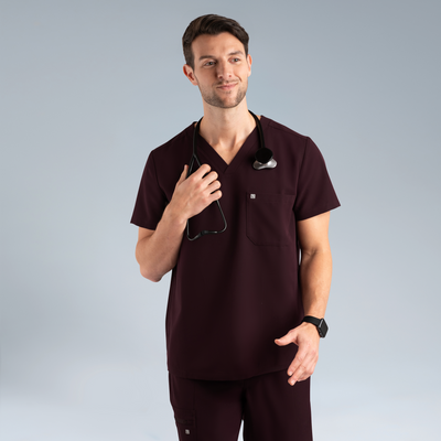 The Performance Men's Jogger Plum Noir Scrub Set