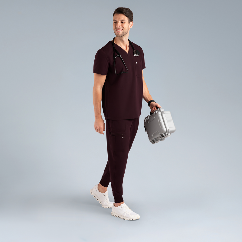 Neo Mens Scrub Top Plum Noir