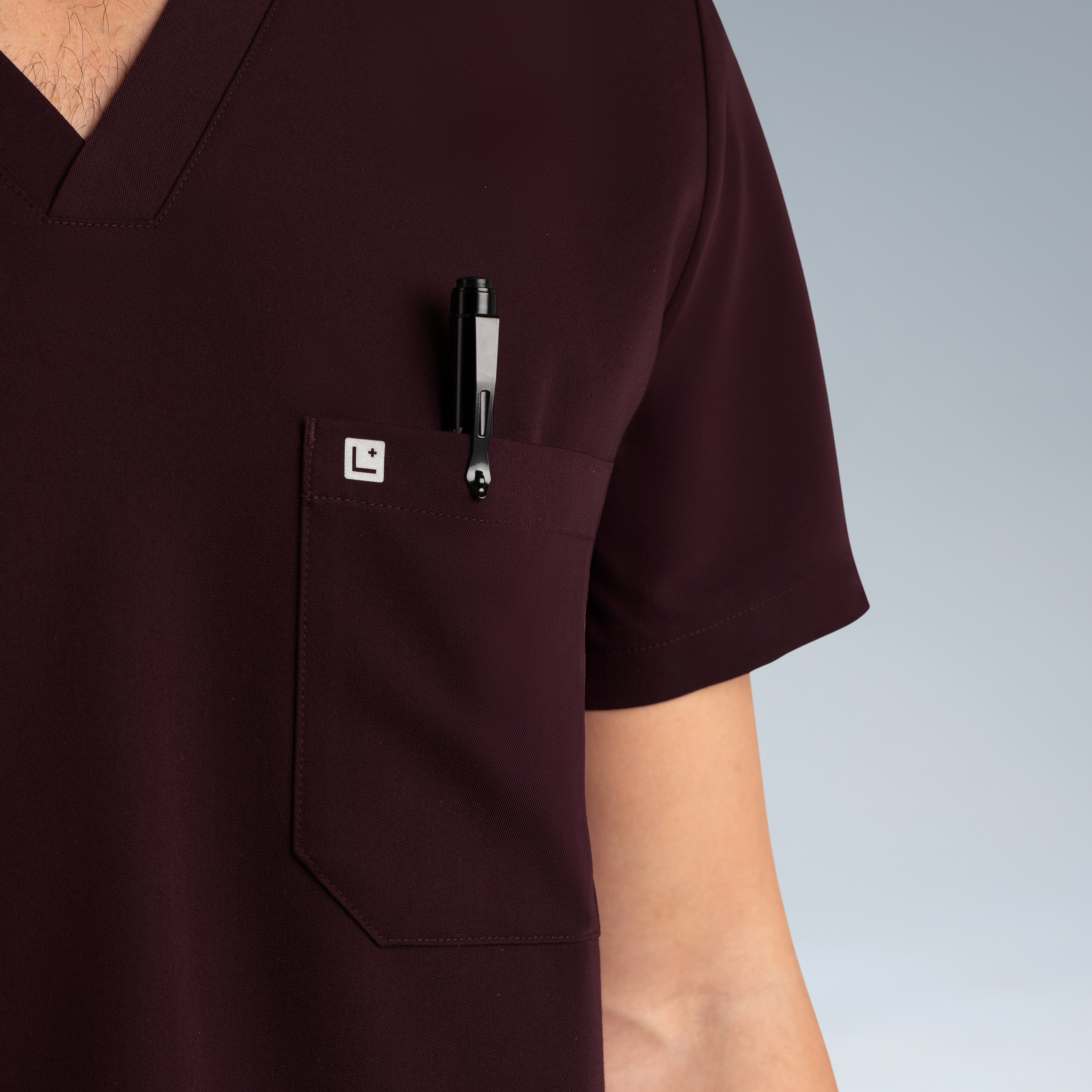 Neo Mens Scrub Top Plum Noir