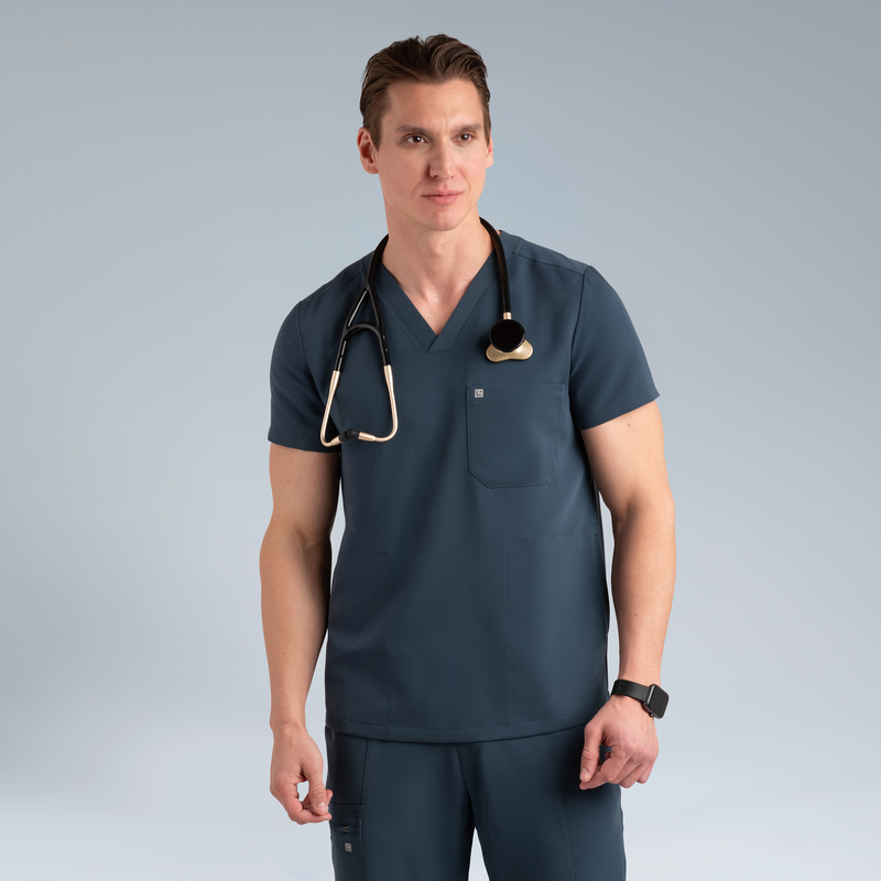 Neo Mens Scrub Top Storm Gray